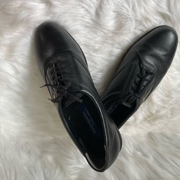 Easy Spirit Anti-Gravity black leather lace up loafers round toe size10 - Picture 6 of 9